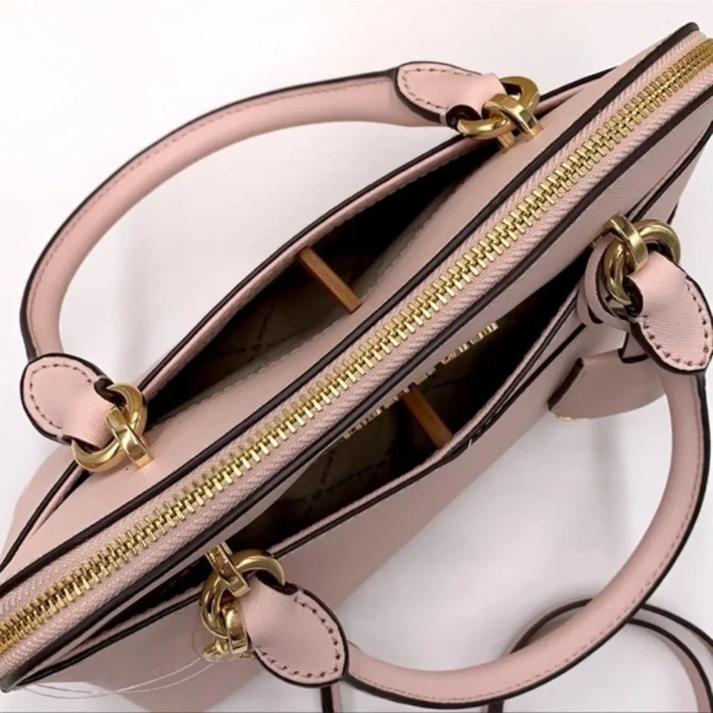 Michael Kors Jet Set Travel Medium Leather Dome Satchel Powder Blush Multi